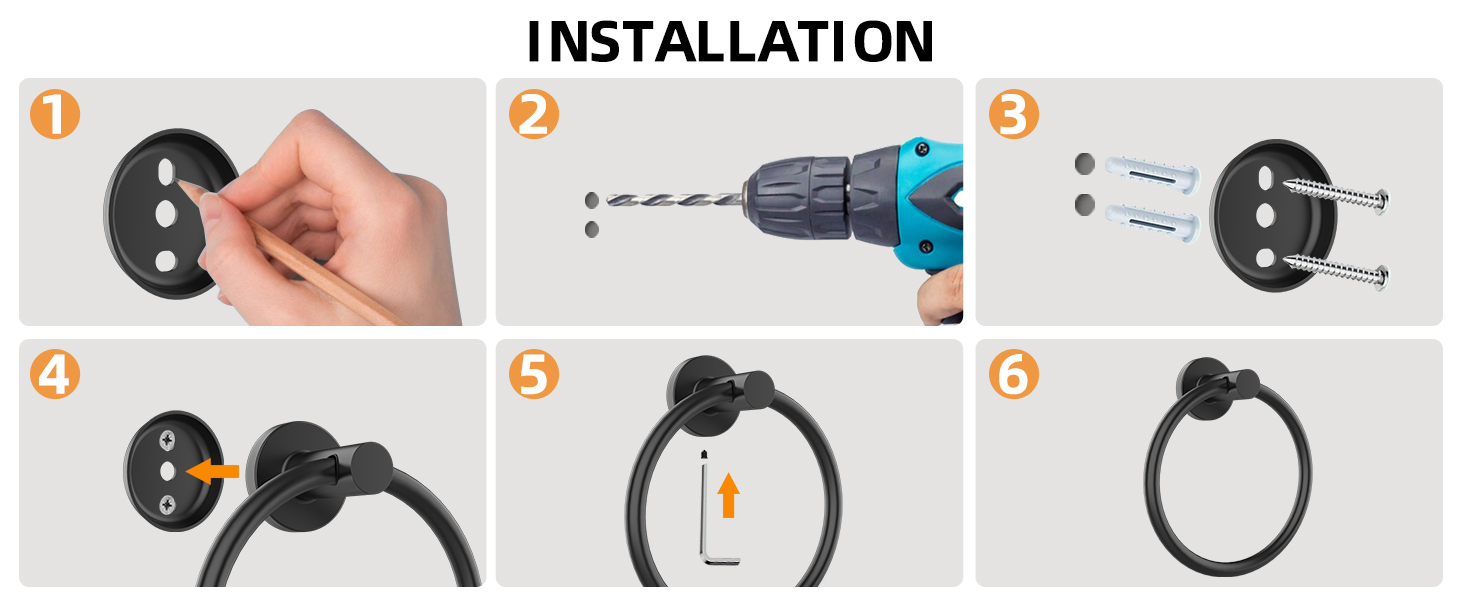 Towel ring installation