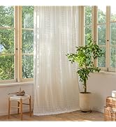 Sutuo Home White Boho Curtains 84 inches Long for Bedroom Living Room,Light Filtering Cream Farmh...