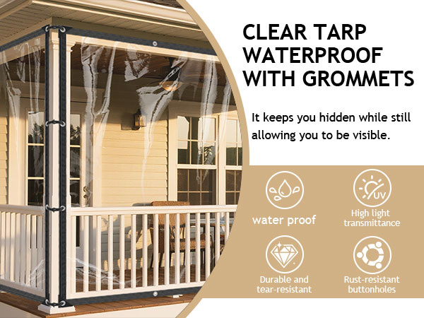clear tarps with grommets
