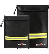 Fireproof Waterproof Money Document Bag - 2 Pack Safe Upgraded Zipper Bags, Fire & Water Resistan...