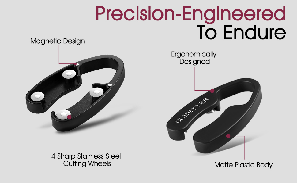 4 sharp stainless steel cutting wheels, ergnomoically design, wine bottle opener