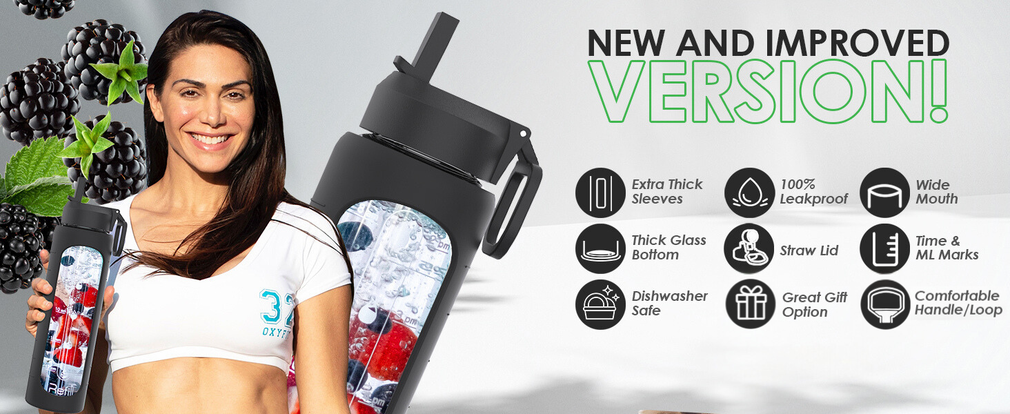 glass water bottle with measurements glass water bottles with protective sleeves mediciones
