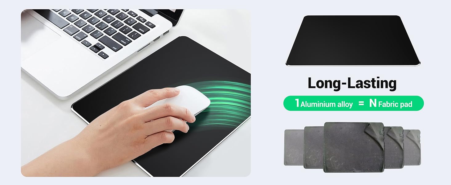 apple mouse pad hard metal mac aluminum magic glass mouse pad imac grey modern gray silver laser