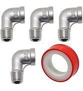 GDFYMI 90 Degree Stainless Steel Street Elbow, 1/4" Threaded Cast Pipe Fittings Female x Male wit...