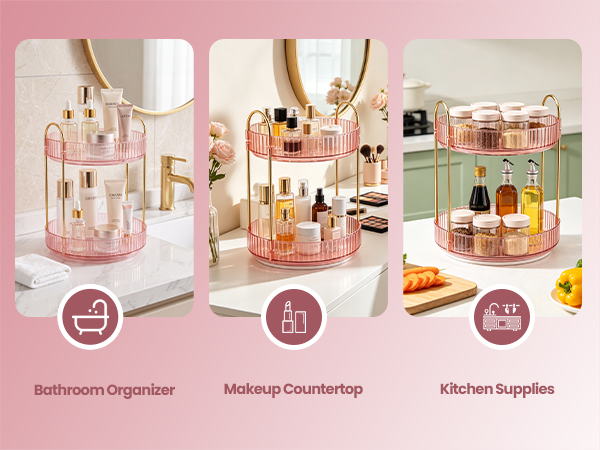 Rotating Makeup Organizer Countertop