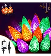 Connectable C6 Halloween Lights Outdoor String 240 LED Orange Purple Green | 13 Modes, Timer, Dim...