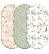 Civarua Kids Baby Bassinet Sheets for Boys & Girls, 3 Pack 32" x 16" Fitted Bassinet Mattress She...