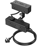 Dual Layer Desk Clamp Power Strip with 4 USB Ports(20W USB-C) & 15 AC Outlets, Desktop Edge Mount...