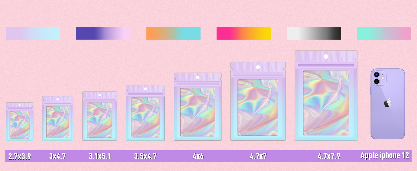 funfery purple blue holographic bags
