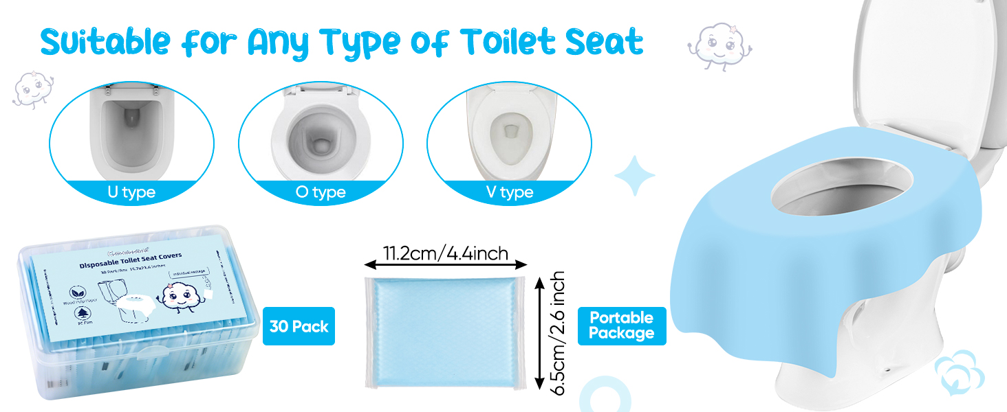 Cottonessence Disposable Toilet Seat Covers (30-Pack)