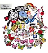 U-Sky Mix Pack Assorted 42pcs Iron on Patches for Clothes Embroidery Sew on Appliques Patches for...