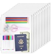 Antner 12 Pack Letter Size Binder Pockets 3 Holes Zipper Binder Folders for 3-Ring Binder, Clear ...