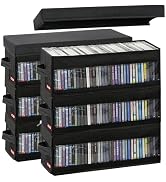 PUTNATRUE CD Storage Boxes with Lids, 6 Pack Hold 210 CDs (35 Each), Stackable Fabric Organizer w...