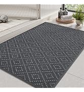 AMOAMI Chenille Bath Mat, Super Absorbent Bathroom Mats Quick Dry Rubber Backed Bath Rug Non Slip...