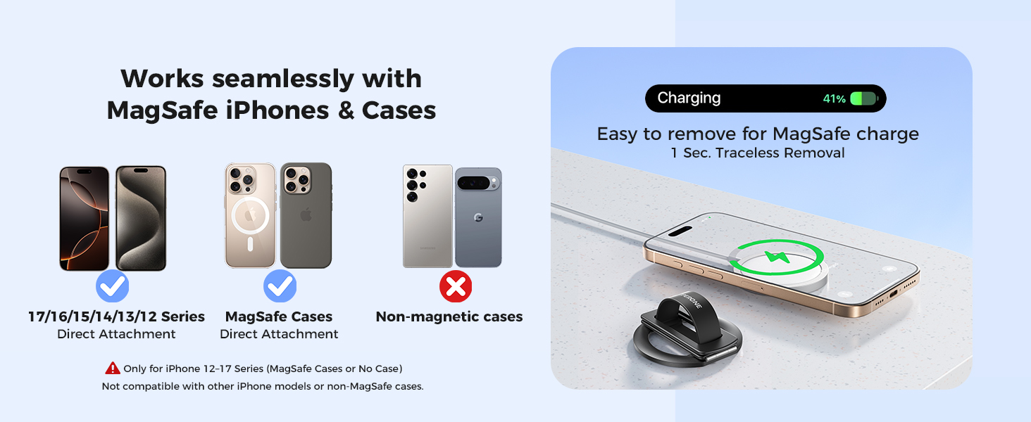 Works seamlessly with MagSafe iPhones 17-12 Cases iPhone 12/13/14/13