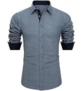 J.VER Men's Printed Dress Shirts Casual Long Sleeve Stylish Button Down Shirt
