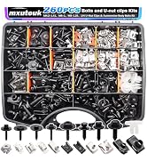 mxuteuk 260PCS U-Nut Clips & Automotive Body Fender Bolts Kit,for Most Cars Fender,Engine Undertr...