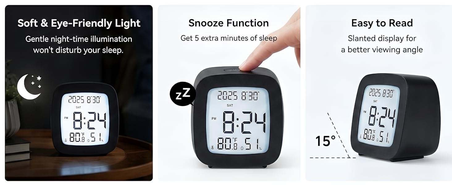 LCD bedroom alarm clock