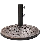 Helios&Hestia 42 lb Round Heavy Duty Resin Outdoor Umbrella Base Stand Weight for Patio Market Ta...