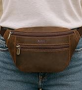 Leather Waist Pack for Men & Women - Full Grain Leather Fanny Bag, Adjustable Sling Purse & Chest...