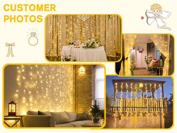 Christmas curtain lights