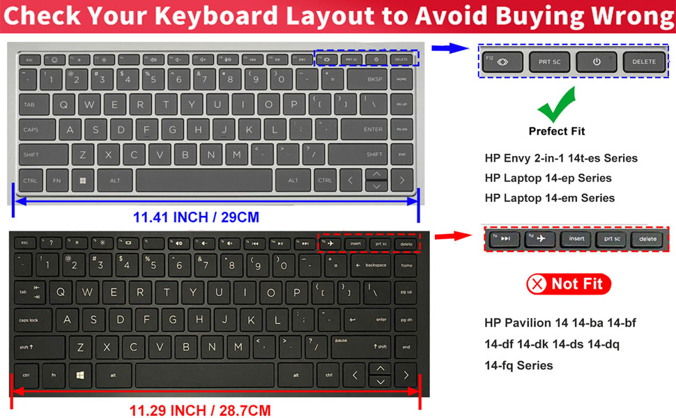 Keyboard Cover for 2023 14 HP Envy 2-in-1 14t-es000 14-es0013dx 14-es0033dx-970