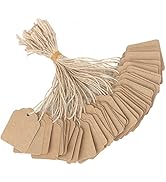 500Pcs Price Tags with String Attached, Kraft Paper Hang Tags, Price Labels Display Tags with Str...