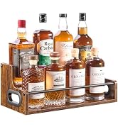 YQBRAO 2-Tier Liquor Bottle Display Shelf, Coffee Syrup Rack Organizer, Water Bottle Organizer, M...