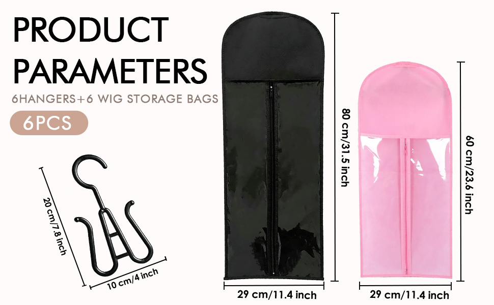 Wig Bag with Hook Storage