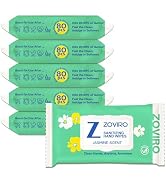 Zoviro Hand Sanitizing Wipes, Bergamot and Orange Eessential Oils, Hand Wipes Travel Size, Moistu...