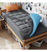 ELEMUSE Twin XL Dorm Dual Layer 3 Inch Memory Foam Mattress Topper for College, Dorm Room Essenti...