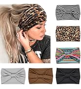 IVARYSS Wide Headbands for Women, Boho Knotted Head Wraps Turbans, Large African Style Head Bands...