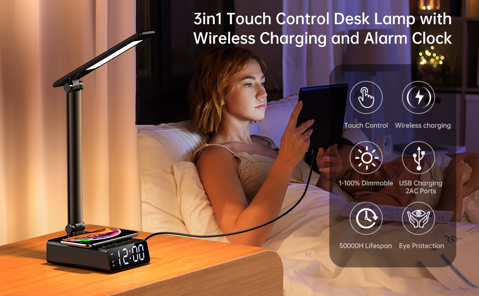 alarm clock, alarm clock for kids, alarm clock with usb charger, alarm clock charging station
