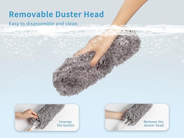 MR.SIGA Removable Duster Head, Duster Refills, Reusable Dusters for Cleaning