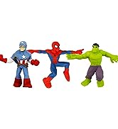 JA-RU Marvel Avengers Stretchy Toys Heroes Squish & Pull Toys (3 Units Assorted) Hulk Captain Ame...