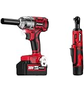 AVID POWER 1/2 Brushless Impact Wrench, 20V Cordless Impact Gun w/Max Torque 370ft-lbs (500N.m), ...