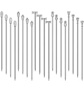 Cocktail Picks Stick, 20Pcs Cocktail Toothpicks, Stainless Steel Reusable Martini Olive Picks for...