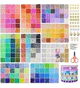 Redtwo 30000 Pcs Clay Beads Bracelet Making Kit, 9 Boxes 192 Colors Friendship Bracelet Kit Flat ...