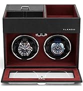 Vlando Automatic Double Watch Winder - Watch Winder Box with Men Jewelry Organizer Tray, Japanese...