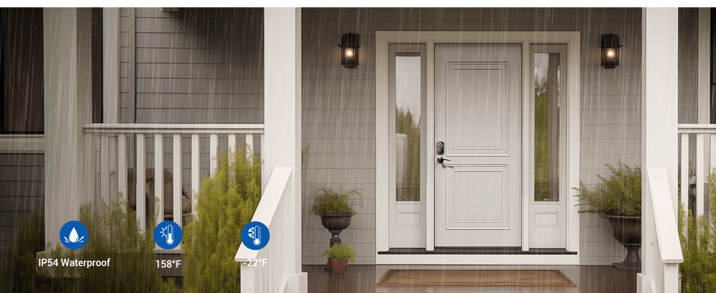 Work in All Weather-IP54 rated weatherproof, withstands -31°F to 158°F in all weather conditions