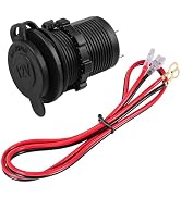 VCYOPN 12V Car Cigarette Lighter Socket, Waterproof Power Socket Adapter Plug Replacement with Fu...