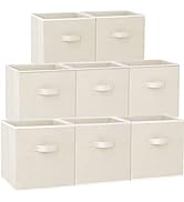 Storage Cubes, 11 Inch Cube Storage Bins (Set of 8), Fabric Collapsible Storage Bins with Dual Ha...