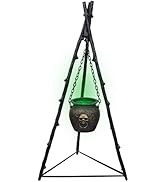 DR.DUDU Halloween Decorations Outdoor - 4.6FT Large Witches Cauldron with Tripod & Green LED Ligh...