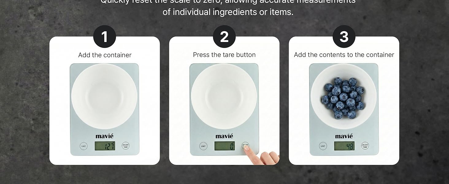mavie kitchen scale measurement cooking weigh portable coffee precision tare ounce gram glass bake
