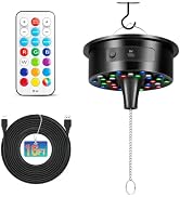 Upgrade Disco Ball Motor with Lights - 0/3/6/9/12/15RPM Rotating Adjustable | Spinner with Remote...