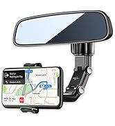 PKYAA Rearview Mirror Phone Mount Holder for Car, 360° Rotating , Multifunctional Mount Phone and...