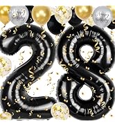 28th Birthday Decorations for Men Women, 40 inch 28 Balloon Numbers, 18 pcs 12 inch 28th Birthday...
