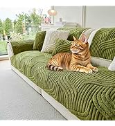 OTOB Fuzzy Plush Armrest Covers for Recliner and Armchairs, Washable Anti-Slip Sofa Arm Slipcover...