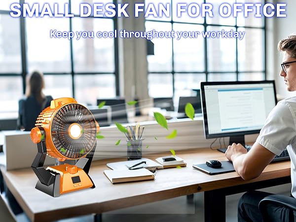 rechargeable camping fan with light