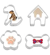 Dog Bone Cookie Cutter ANCKNE Bone Shape Cookie Cutter set Stainless Steel Homemade Dog Biscuit T...